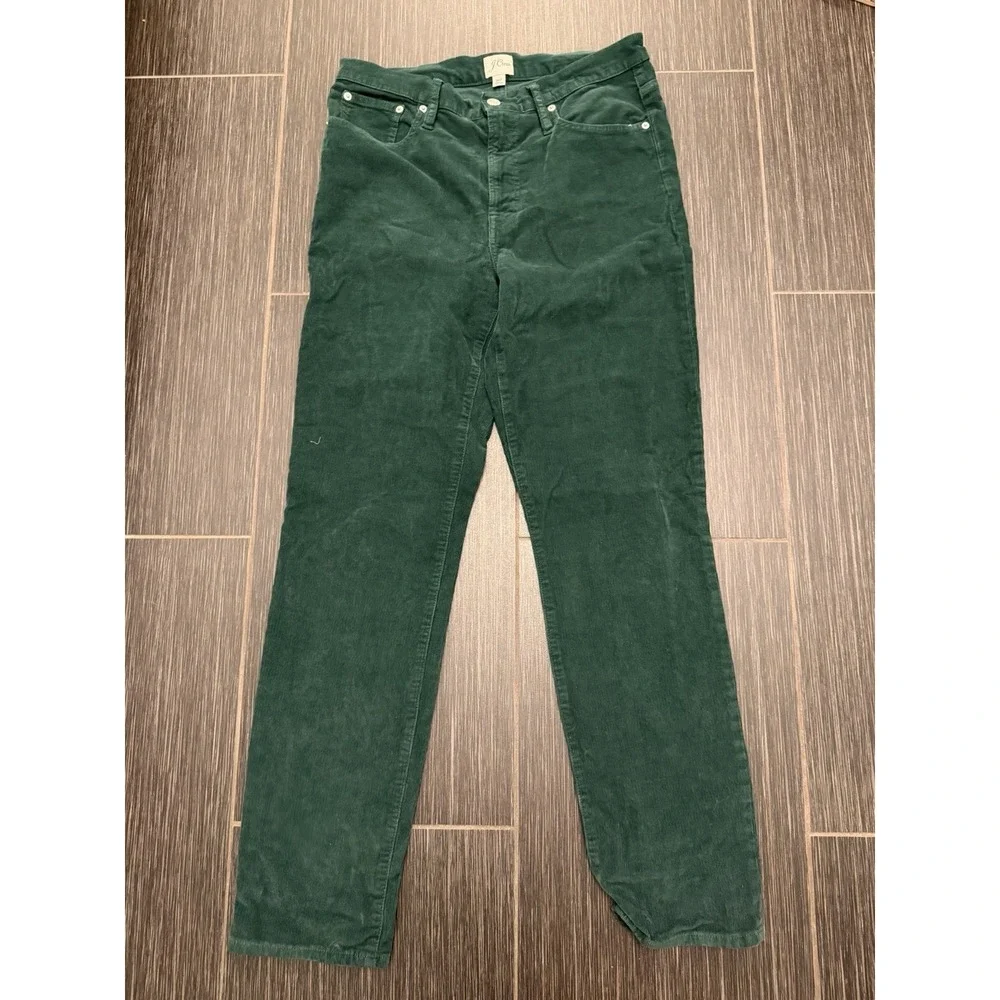 J.Crew Vintage Slim Straight Corduroy Pant Dark Spruce Sz 30 Tall Holiday Goblin